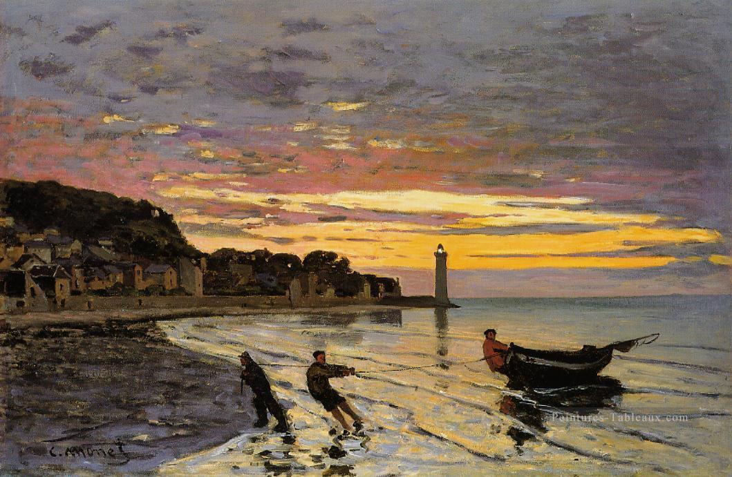 Transport d’un bateau à terre Honfleur Claude Monet Peintures à l'huile